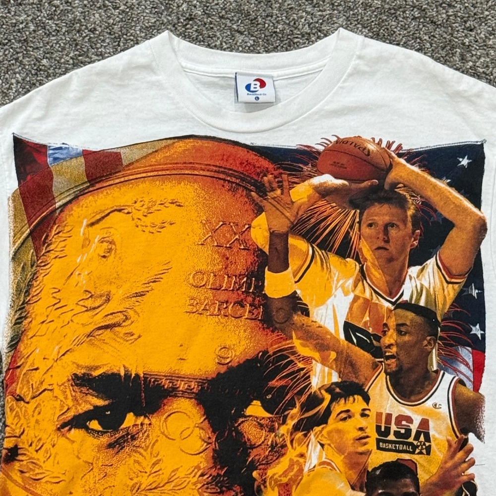 Vintage Backstock Co USA Basketball Dream Team 1992 TShirt AOP Mens L MJ Tribute - Picture 4 of 6
